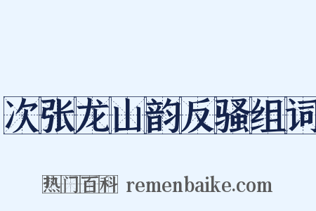 次张龙山韵反骚组词是什么意思的图片